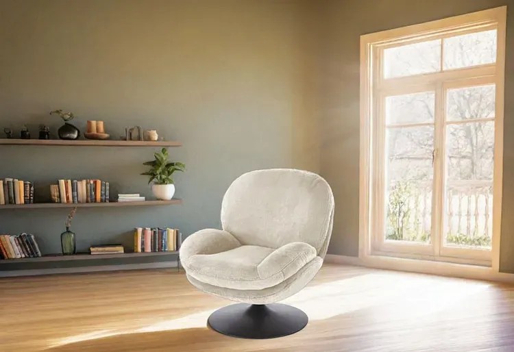 Kremowy nowoczesny fotel wypoczynkowy N2-P09