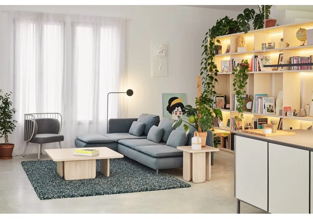 Stolik z fornirem z jesionu Teulat Arq I