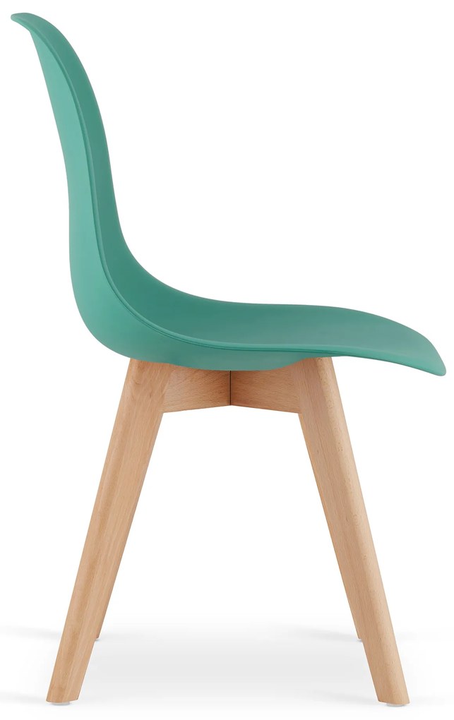 Zielone krzesło KITO z bukowymi nogami