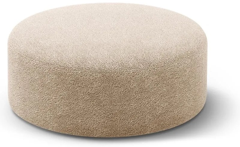 Jasnobrązowy puf z materiału bouclé Dia – Micadoni
