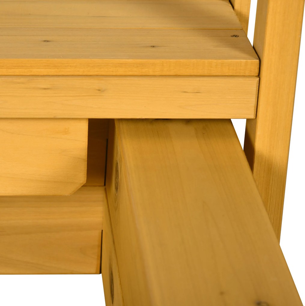 Outsunny Piaskownica z Domek do Zabawy Piaskownica z Dachem, 133 x 129 x 137,5 cm, Naturalne + Niebieskie