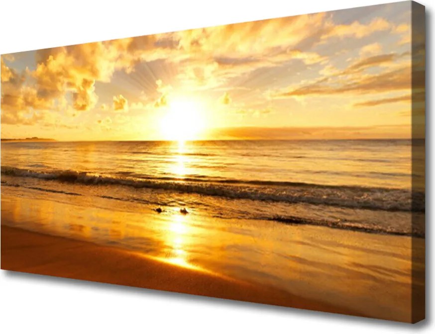 Obraz na płótnie Odblaski Słońca na Falach