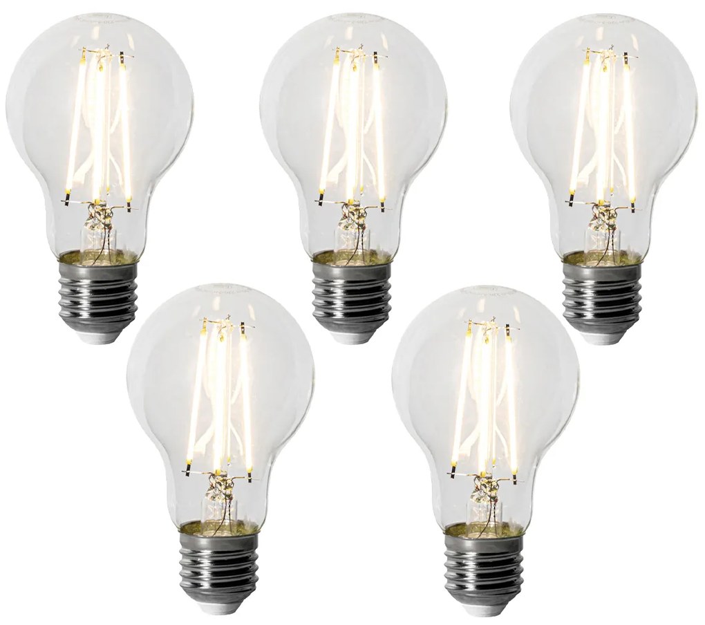 Zestaw 5 ściemnialnych żarówek LED E27 A60 6W 500LM 3000K