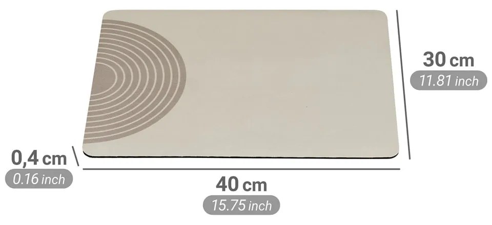 Beżowa gumowa podkładka do naczyń 40x30 cm Dima – Wenko