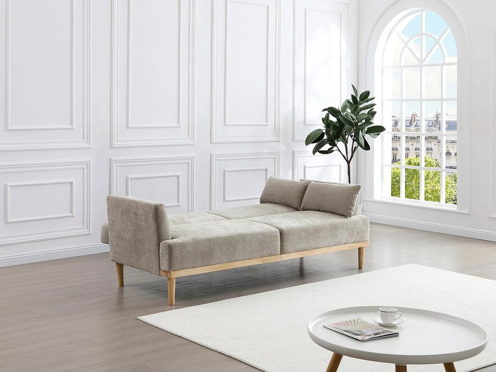 Kanapa rozkładana 3-osobowa   w beżowej tkaninie AMBRILO