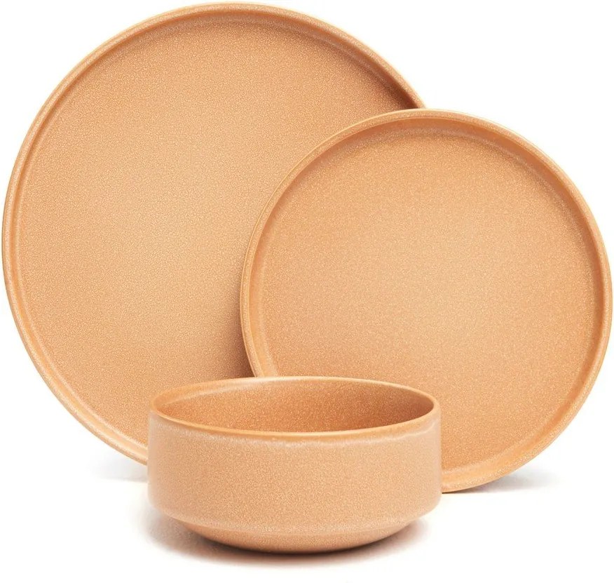 12-częściowy zestaw ceglastych naczyń z kamionki Bonami Selection Malia