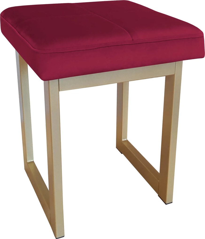 Taboret SOLID tkanina Welur stelaż metalowy STOŁEK LOFT : Kolor Stelaża - Złoty, Kolor tkaniny - VELVET - MG31, Typ tkaniny - Velvet, Wysokość - 45 cm