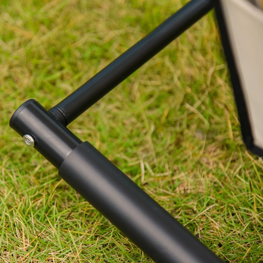 Fotel Bujany Outsunny Czarny Beżowy Komfortowy i Stylowy Idealny do Ogrodu i na Taras | Aosom PL