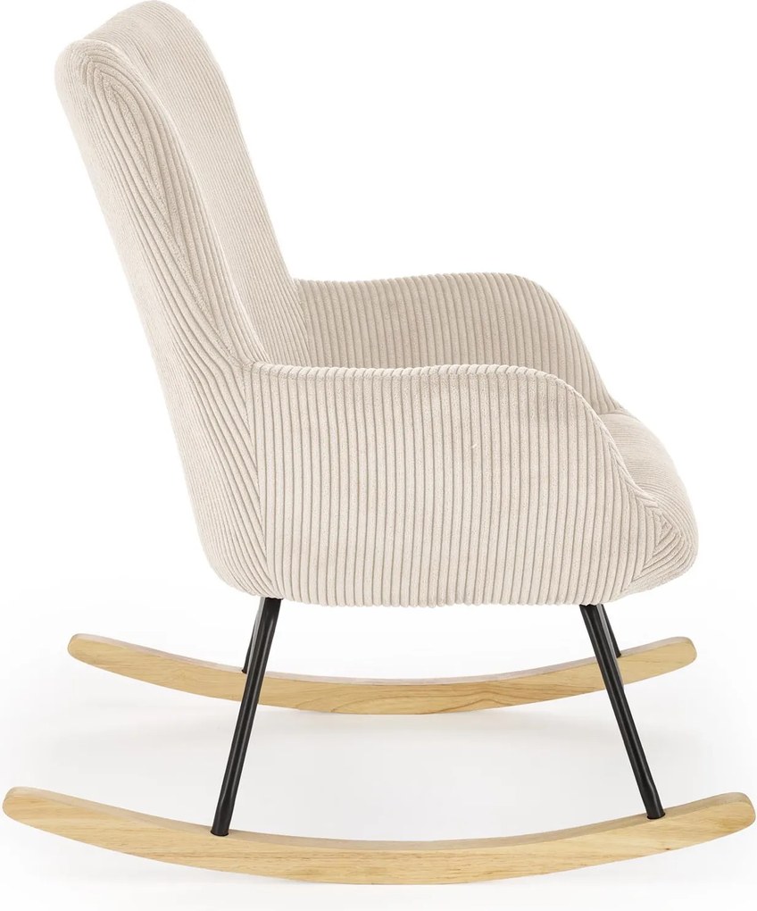 Sztruksowy fotel bujany Belmiro Halmar