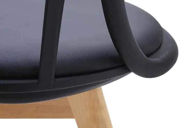 Czarne krzesło kuchenne patyczak w stylu retro modern B6-M05