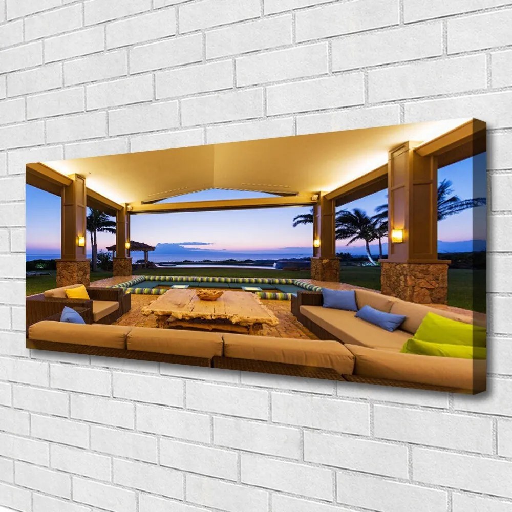 Zdjęcie na płótnie Słoneczne Patio pod Palmami