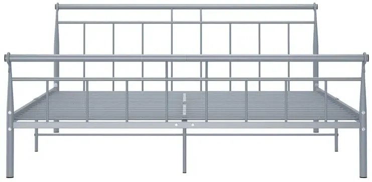 Szare metalowe łóżko małżeńskie 180x200 cm - Ventano