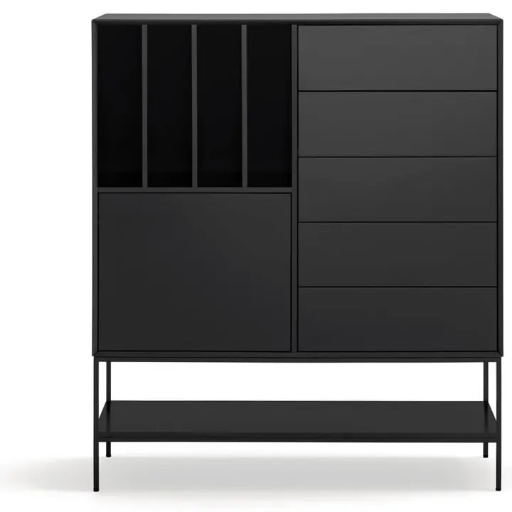 Czarna szafka 120x140x45 cm Platt – Teulat