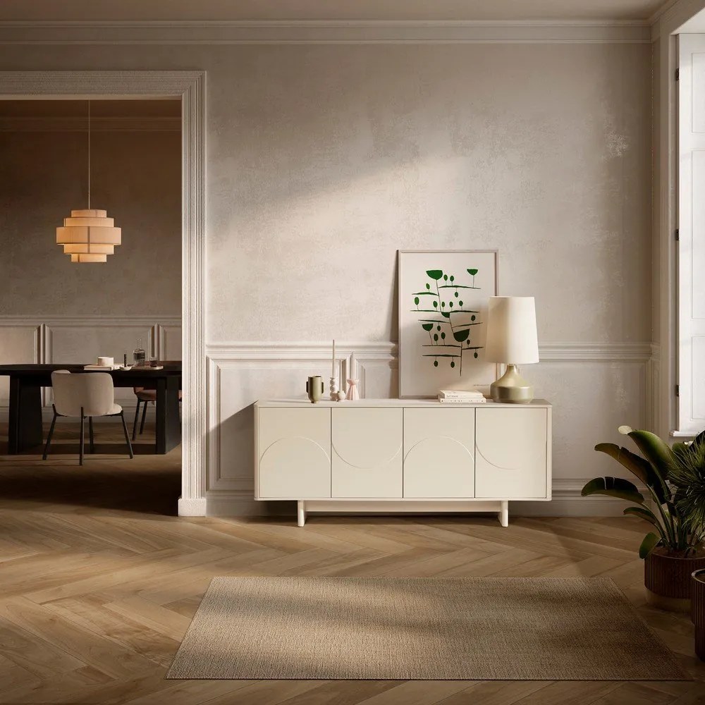 Kremowa komoda 180x75x40 cm Solei – MOME