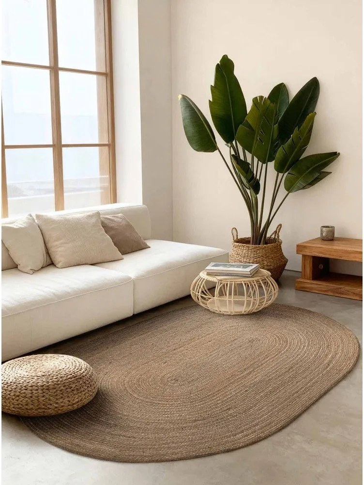 Dywan z juty dwustronny/tkany ręcznie w ciemnym naturalnym kolorze 160x230 cm Braided – Hanse Home