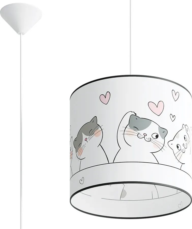 Dziecięca lampa wisząca z motywem kotków - 3X grafit połysk A584 L1-R03