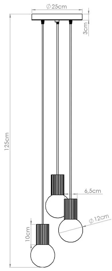 Ciemnoniebieska lampa wisząca ze szklanym kloszem ø 25 cm Orbital – Sollux