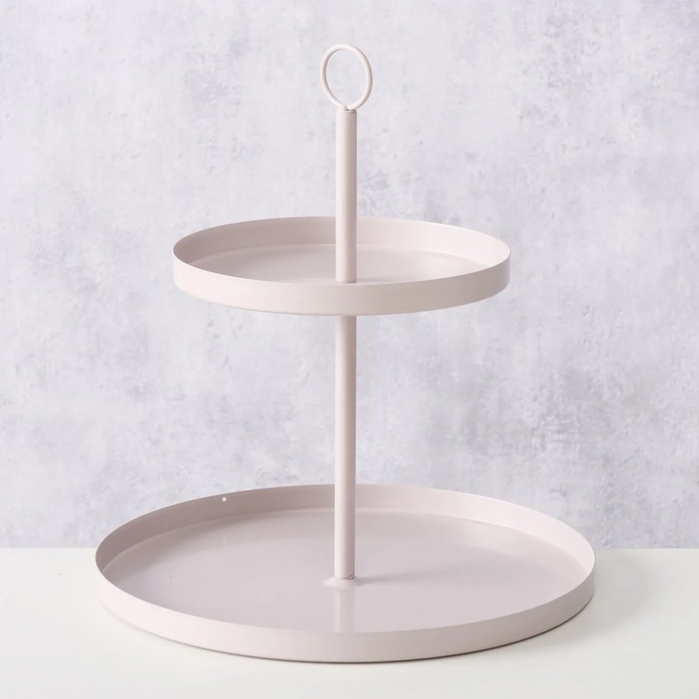 Etażerka metalowa SAMINA,  beżowa, wys. 34 cm