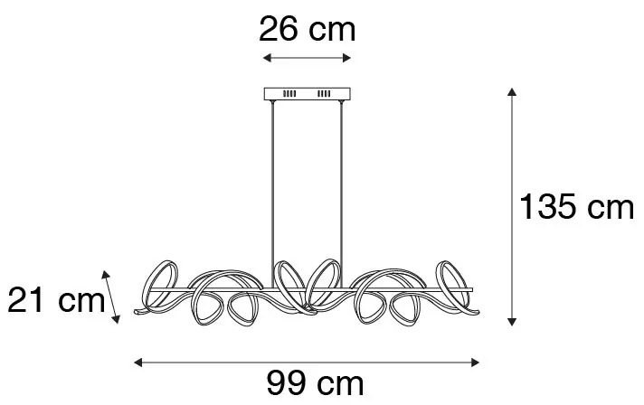 Designerska lampa wisząca czarna w komplecie z LED i ściemniaczem - KrisscrossDesignerski Oswietlenie wewnetrzne