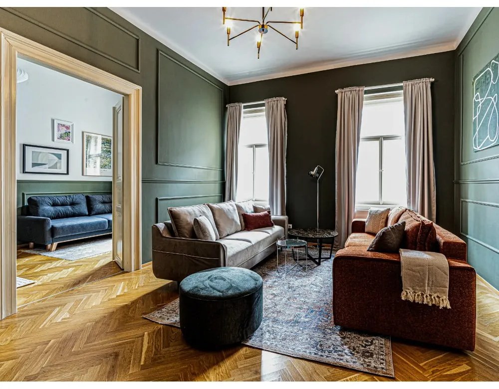 Pomarańczowobrązowa sofa rozkładana Emile – Bobochic Paris