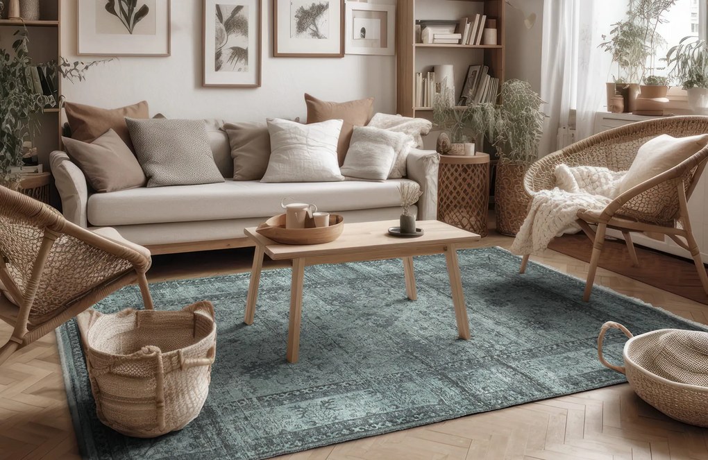 Dywan vintage Armand zielony 80 cm x 150 cm