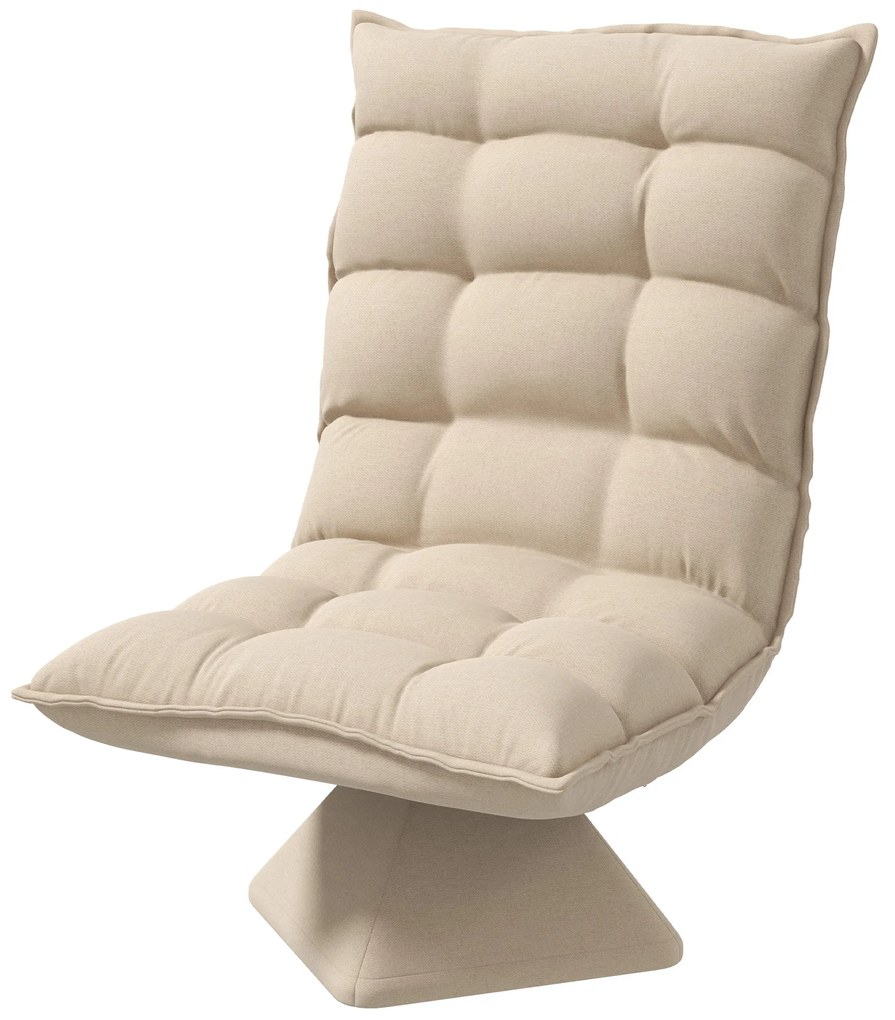 HOMCOM Relaksacyjny Fotel Czytelniczy, Obrotowy, W Wyglądzie Lnu, 62 x 70 x 95 cm, Kolor Beżowy
