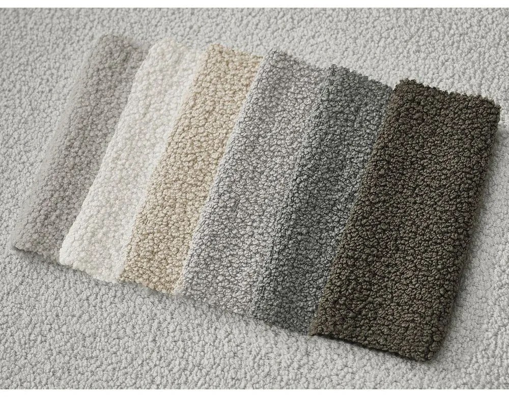 Jasnoszary narożnik z materiału bouclé (lewostronny/z szezlongiem) Leonore – Bobochic Paris