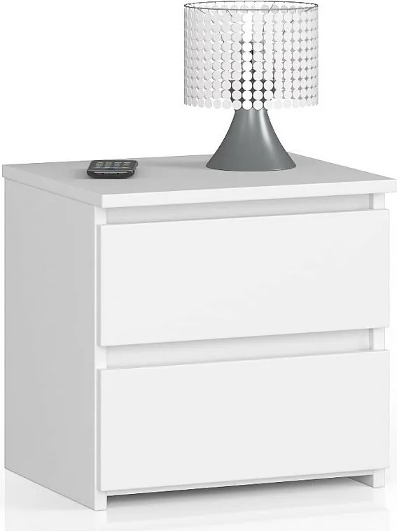 Szafka nocna AKORD CL2 Biała 40 cm 2 szuflady kolor Biały mat 40x35x40 cm