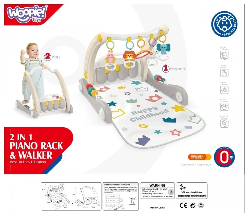 Woopie baby mata z pałąkiem pchacz 2w1 pianinko