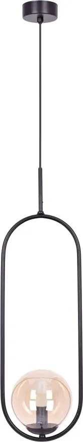 Lampa wisząca geometryczna z bursztynowym kloszem - 5S A198 K8-P16