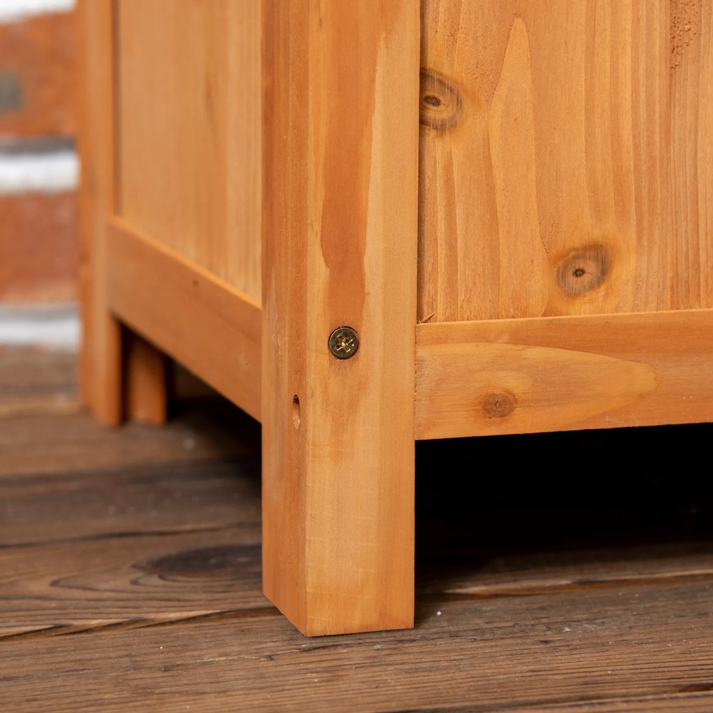 Outsunny Wysokie Łóżko Ogrodowe z Pomocą do Pnączy Skrzynka na Kwiaty Donica Brązowa | Aosom PL