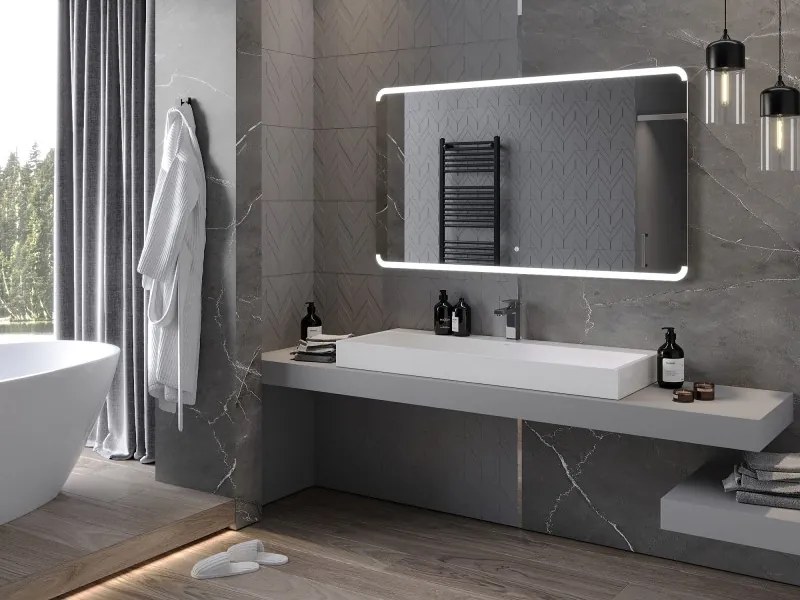 Mexen Nida lustro łazienkowe podświetlane 140 x 80 cm, LED 6000K, antypara - 9806-140-080-611-00