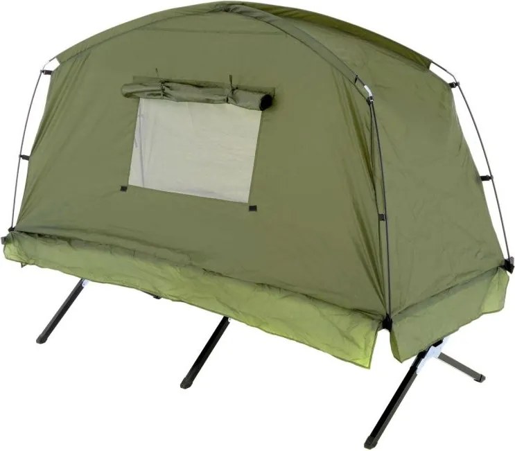 Namiot dla jednej osoby z leżakiem - 185 x 76 x 154 cm, ziel