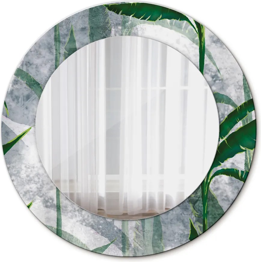 Lustro dekoracyjne okrągłe Tropikalne liście
