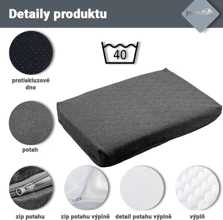 Poduszka dla psa w rozmiarze XL, ciemnoszara, 140 x 100 x 10