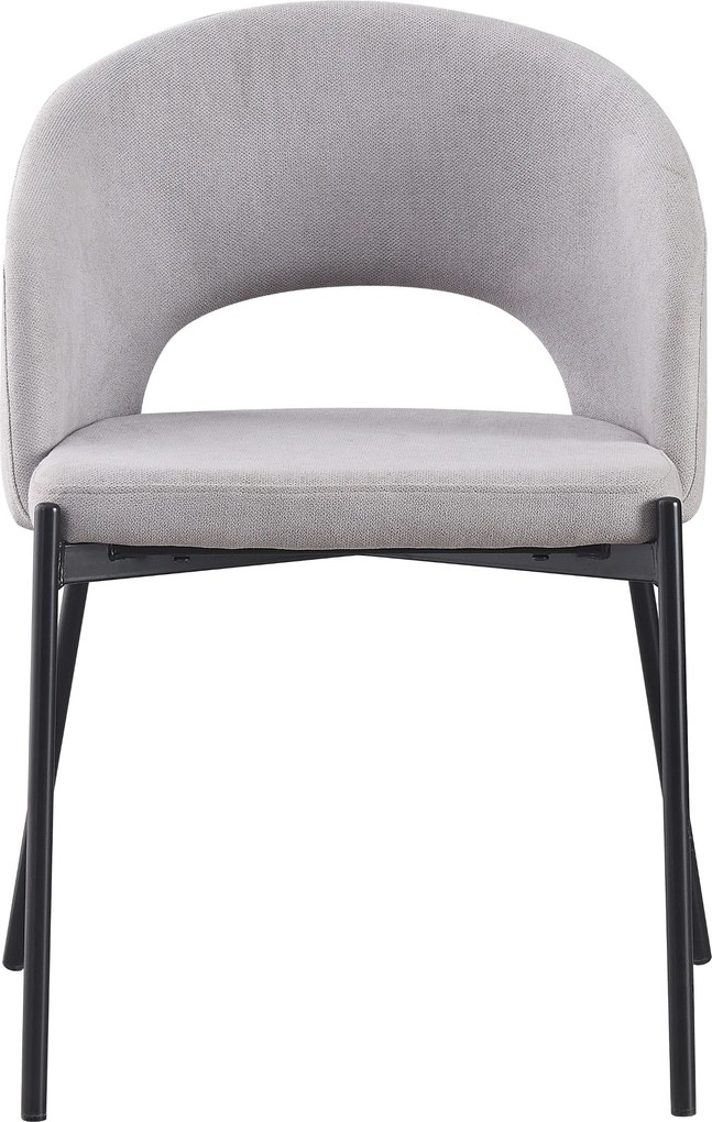ATENA Krzesło do Jadalni Szare z Oparciem, Czarne Nogi