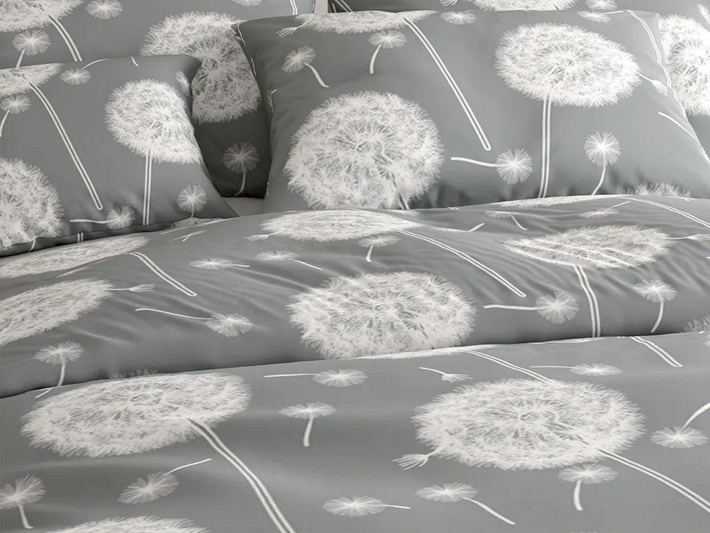 PrzytulneMieszkanie.pl PrzytulneMieszkanie.pl Bawełniana pościel DANDELION BLEND szara Rozmiar pościeli: 70 x 90 cm | 140 x 220 cm