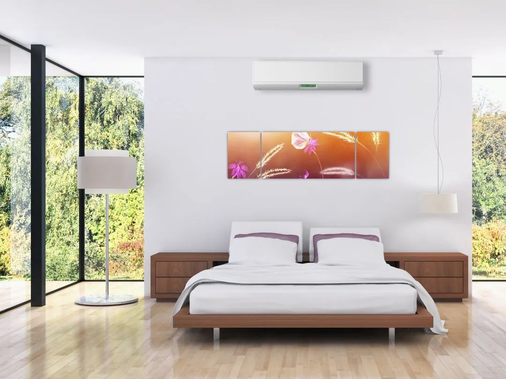 Obraz - Różowy motyl (170x50 cm)