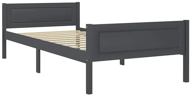 Szare skandynawskie łóżko z drewna 120x200 R9-G19