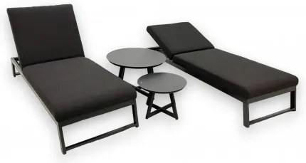 TISO + MELIA leżak LIKA-TEX® - zestaw ogrodowy aluminiowy 2+1