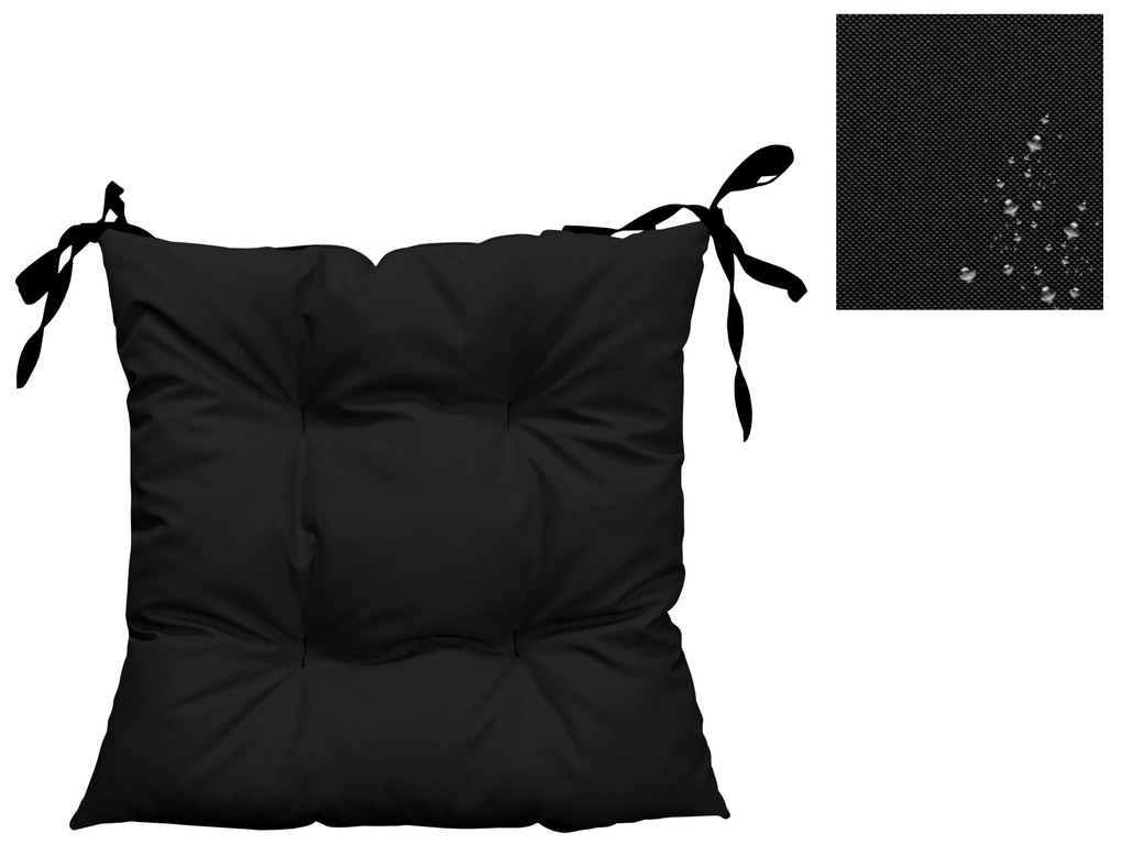 Poduszka wodoodporna na krzesło ogrodowe Oxford czarny 50x50