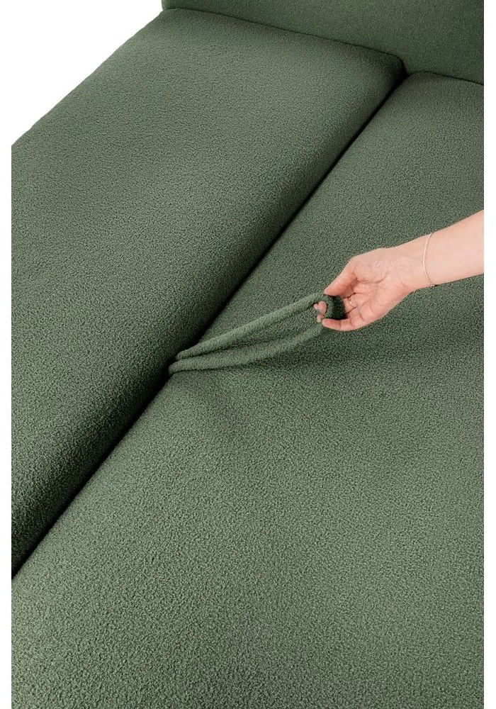 Zielona rozkładana sofa z materiału bouclé 247 cm Quinoa – Bonami Selection