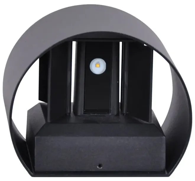 Czarny okrągły kinkiet ogrodowy LED - S336 F1-S19
