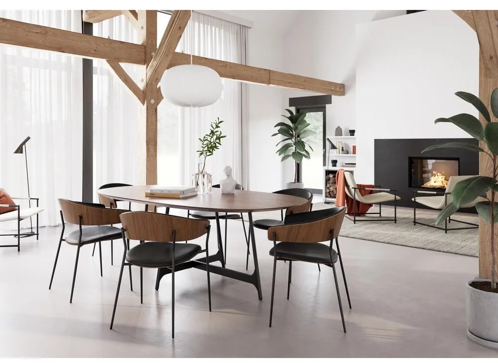 Fotel jadalniany z podłokietnikami w kolorze matowej czerni Crib – DAN-FORM Denmark