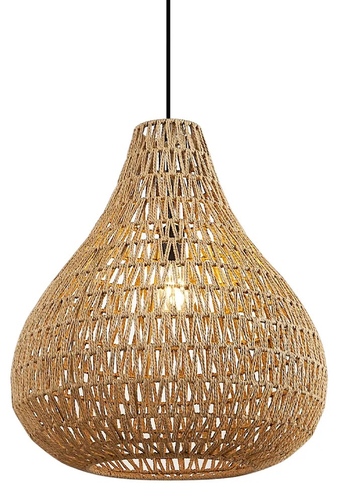 Skandynawska lampa wisząca brązowa 45 cm - Lina Natural