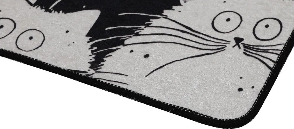 Czarno-szare dywaniki łazienkowe zestaw 2 szt. 60x100 cm White Cats – Foutastic