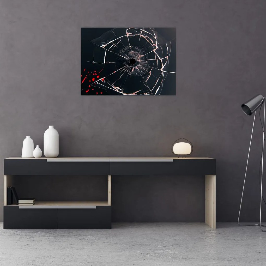 Abstrakcyjny obraz - potłuczone szkło (70x50 cm)