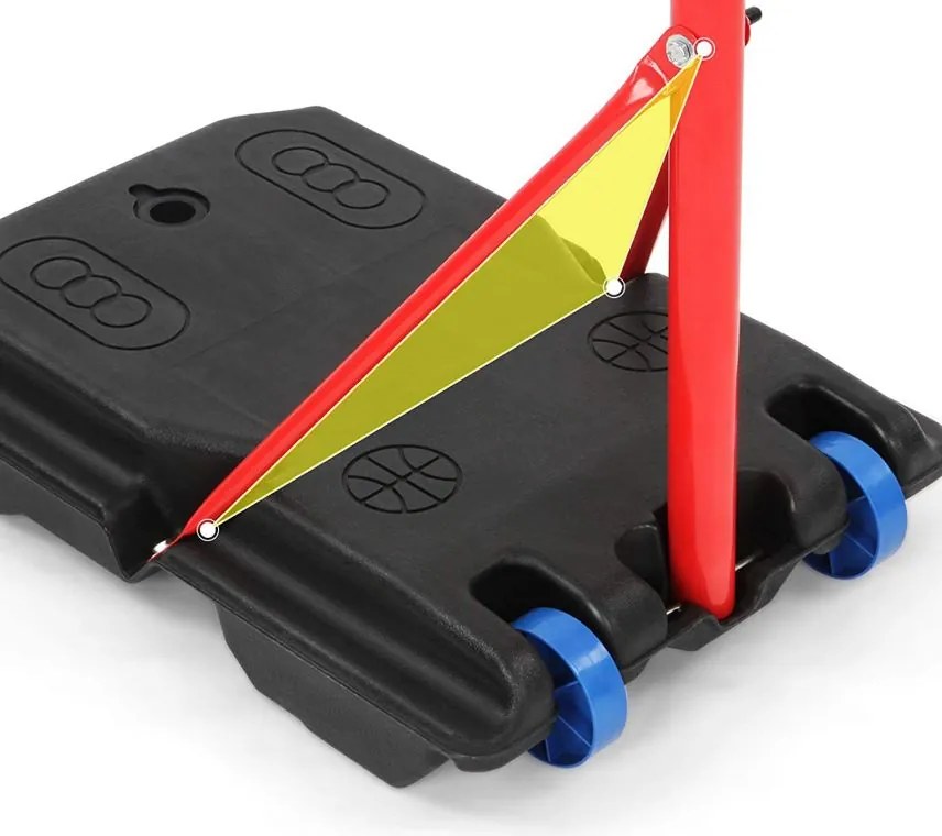 Kosz do koszykówki z kółkami, regulowany 113 - 236 cm