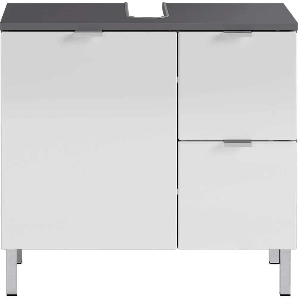 Biało-szara szafka pod umywalkę Germania Mauresa, szer. 60 cm