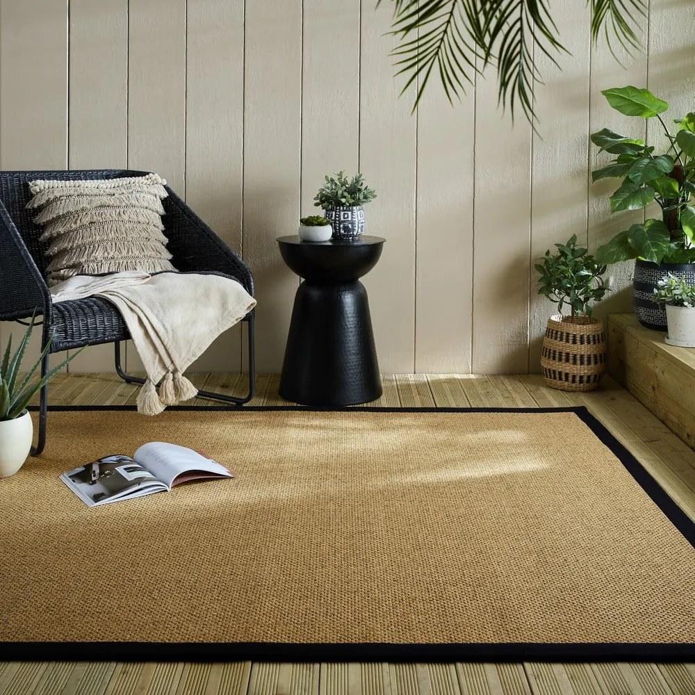 Czarno-jasnobrązowy dywan odpowiedni na zewnątrz 120x170 cm Sisal Look – Flair Rugs